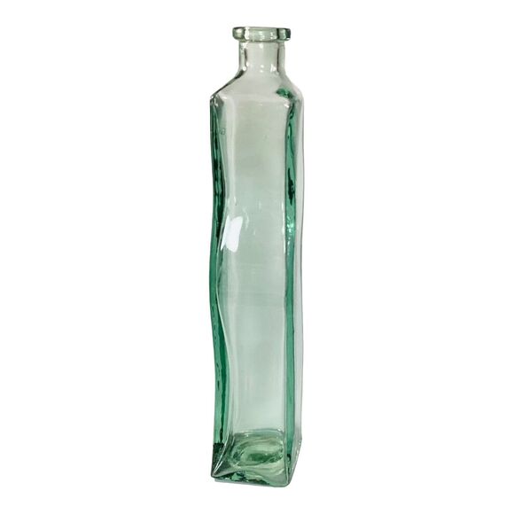 Green Hand Blown Recycled Glass Vase Spain 10.5in - Picture 4 of 5